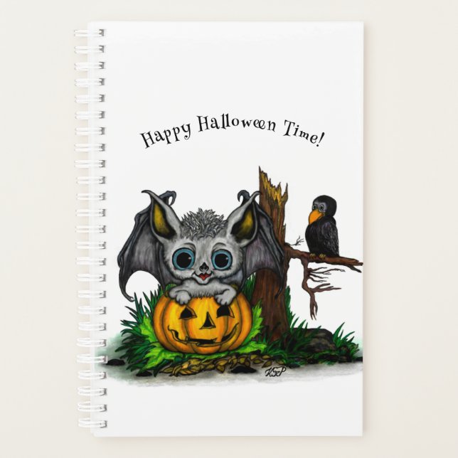 Agenda Esperando o Halloween, Cute Bat e Raven (Frente)