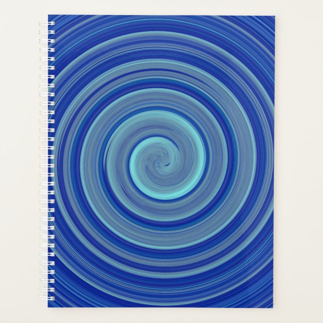 Agenda Espiral azul e turquesa (Frente)