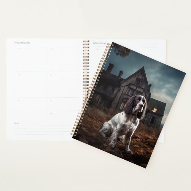 Agenda Espírito Inglês do Springer Spaniel Halloween (Exibição)
