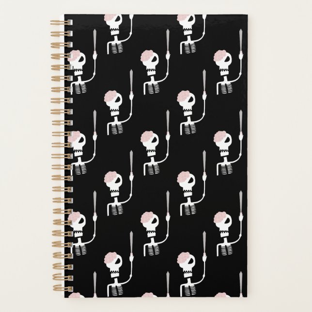 Agenda Esqueleto de Halloween com Espada (Frente)