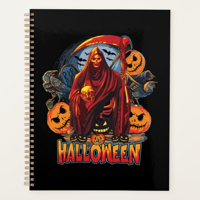 Agenda Esqueleto de Mau de Halloween, Abóbora (Frente)