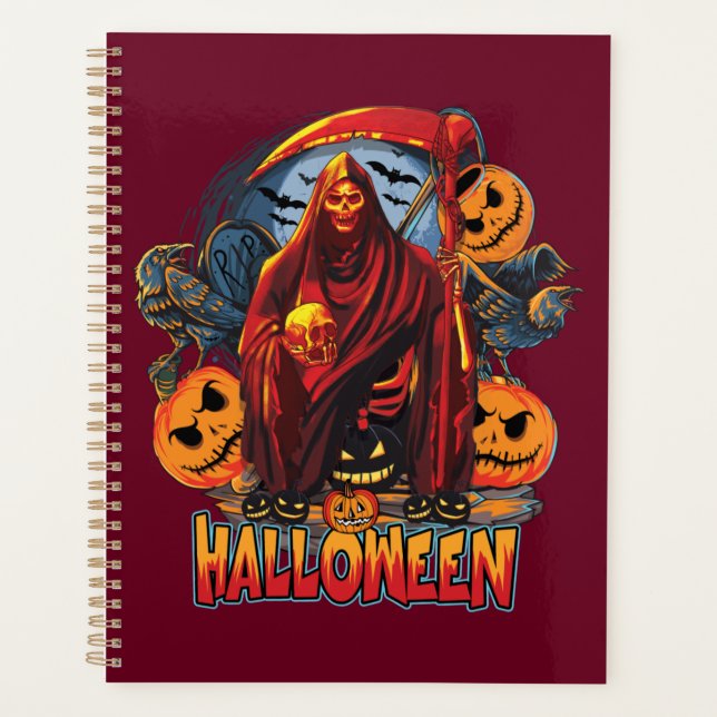 Agenda Esqueleto de Mau de Halloween, Abóbora (Frente)
