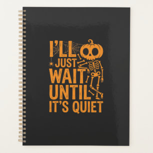 Agenda Esqueleto engraçado de Halloween esperando por um