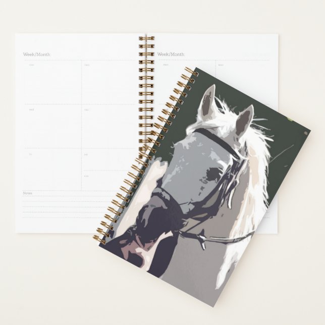 Agenda Esquema da Cabeça de Cavalo Branco Estilizado (Exibição)