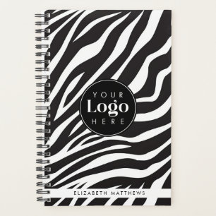Agenda Estampa Personalizada de Zebra Chique com Logotipo