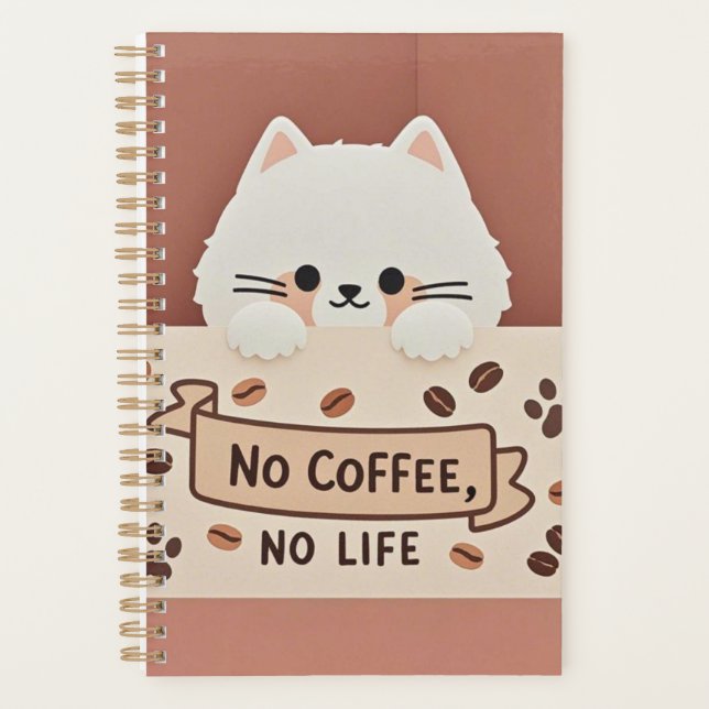 Agenda Estampas de pata de gato e feijão-de-café (Frente)