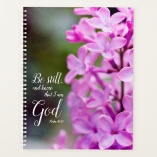 Agenda Estar Psalm 46:10 Flores Lilases Roxas