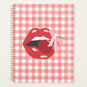Agenda Estética Coquette dos Lábios Vermelhos Chery