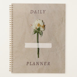 Agenda Estética de Rosa Seca Vintage e Papel Envelhecido