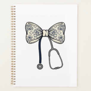 Agenda Estetoscópio de Laço de Enfermeira Vintage Design