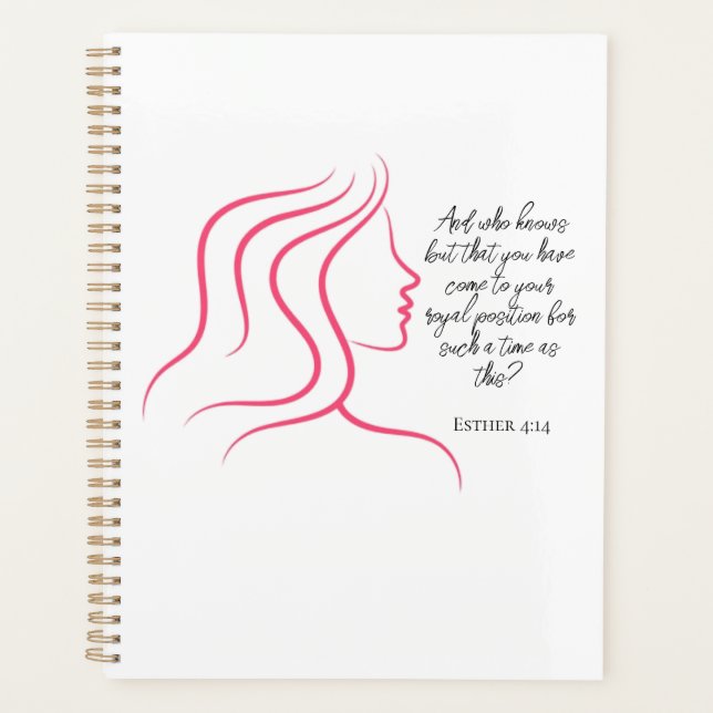 Agenda Esther 4:14 Bíblia de script - Silhueta rosa versá (Frente)