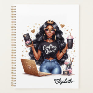 Agenda Estilo de Marca de Rainha Afro-Americana da Criaçã