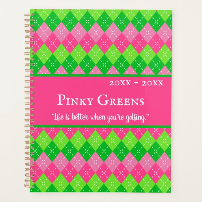 Agenda Estilo de pré-disquete de Estilo Rosa e Verde Pers (Frente)
