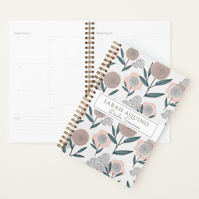 Agenda Estilo Floral Desenhado à Mão Caprichoso Doula (Exibição)
