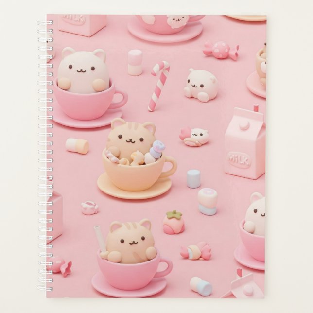 Agenda Estilo Harajuku: Gatinhos em Copas por Natasha Us (Frente)