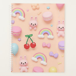 Agenda Estilo Kawaii: Cerejas e Macarons por Natasha Us