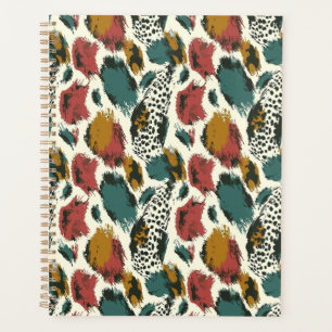 Agenda Estilo Moderno Impressão Animal Colorida