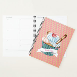 Agenda estilo retrô de amantes do cupcake