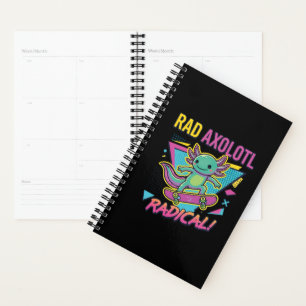 Agenda Estilo vintage dos anos 90 Axolote Skate Rad neon