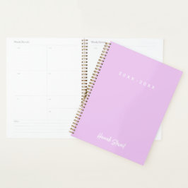 Agenda Estiloso Moderno Lavanda Roxo Minimalista Feminino