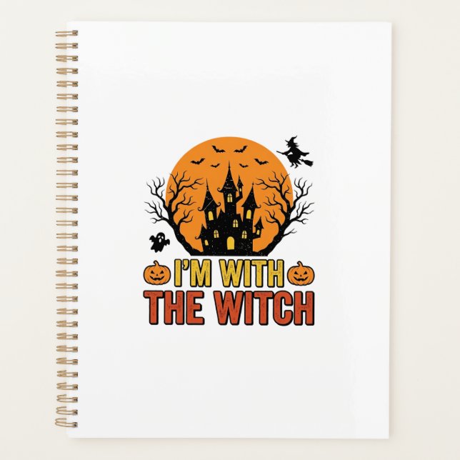 Agenda Estou Com A Bruxa Design de Castelo de Halloween V (Frente)