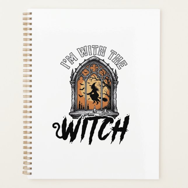 Agenda Estou Com A Bruxa Vintage Halloween (Frente)