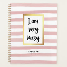 Estou Muito Ocupado | Listras de Aquarela Rosa e D