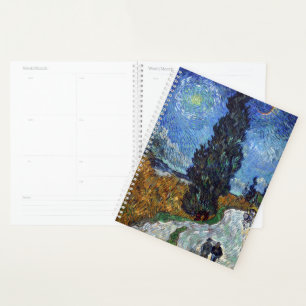 Agenda Estrada Com Ciprestes Impressionismo Van Gogh