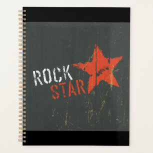 Agenda Estrela Vermelha de Rock Star Angustiado Grunge