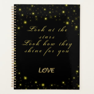 Agenda Estrelas Douradas personalizadas e brilhantes a pr