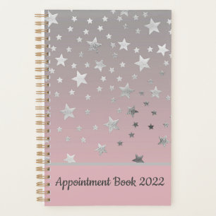 Agenda Estrelas Rosa Cinza Ombre Moderno Chic Stylish 