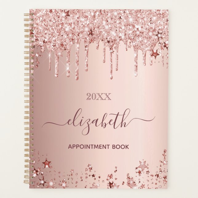 Agenda Estrelas rosa dourado rosado 2026 (Frente)