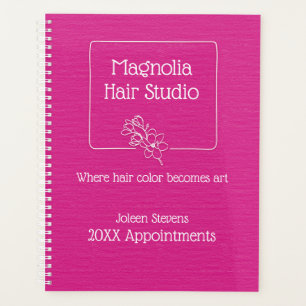 Agenda Estúdio de Cabelo do Logotipo Magenta Simples Mode