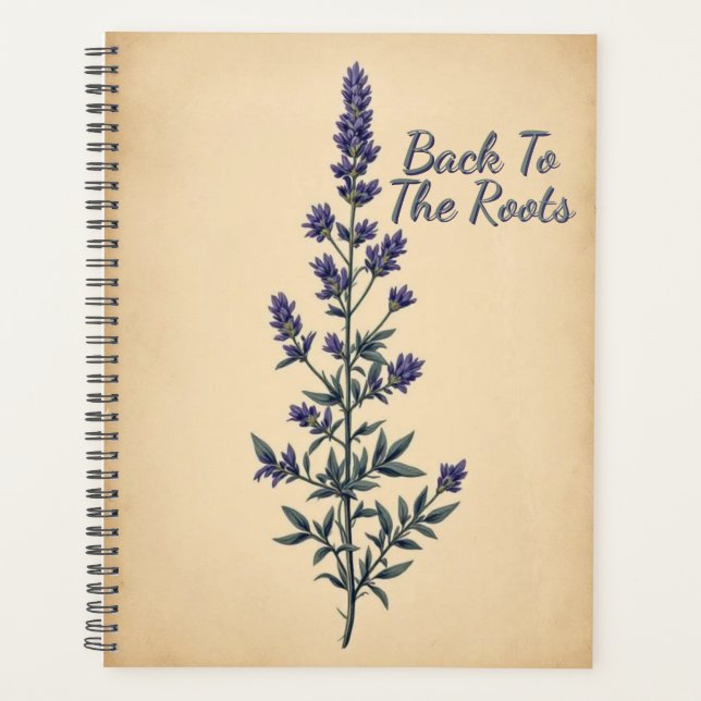 Agenda Estudo de Herbário Antigo | Arte Botânica Desgasta (Frente)