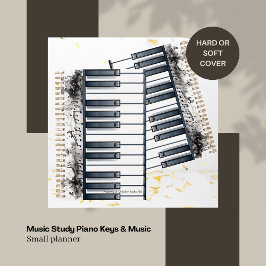 Agenda Estudo de Música Teclas de Piano & Pequeno Planeja