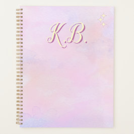 Agenda Estudo Essencial Rosa Caprichoso com Aquarela