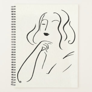 Agenda Estudo Simples - Desenho de uma Mulher