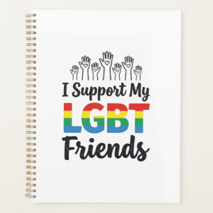 Agenda Eu Apoio Meus Amigos LGBT Orgulho Arco-Íris Vetor