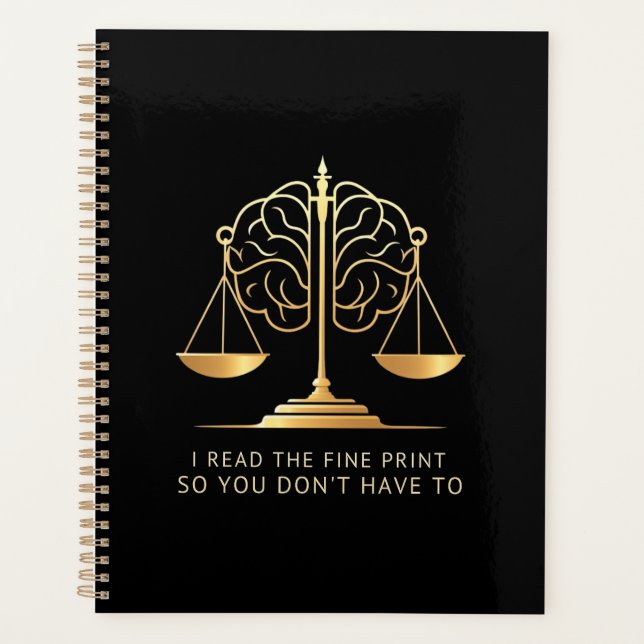 Agenda Eu Li a Letra Miúda Para Você Não Ter Que Ler  (Frente)