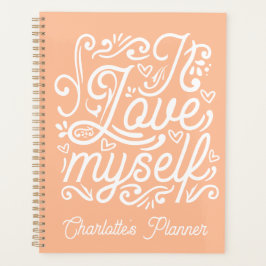 Agenda Eu me amo |Peach Fuzz & White Custom Name