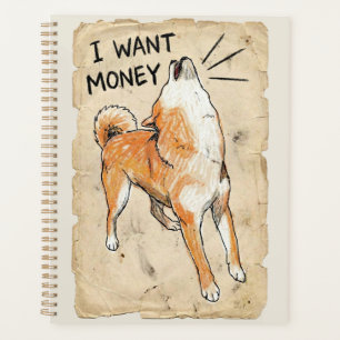 Agenda Eu Quero Dinheiro – Arte de Meme do Shiba Inu Grit