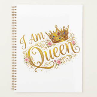 Agenda Eu Sou Rainha Coroa Dourada Design Floral | Planne