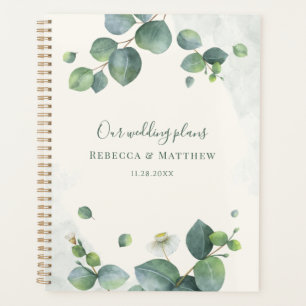 Agenda Eucalyptus Botanical Script Greenery Casamento