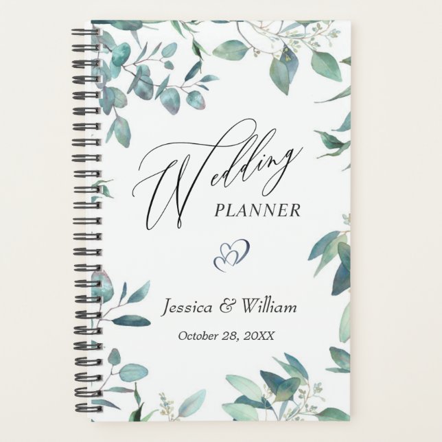 Agenda Eucalyptus Greenery Watercolor Planner (Frente)