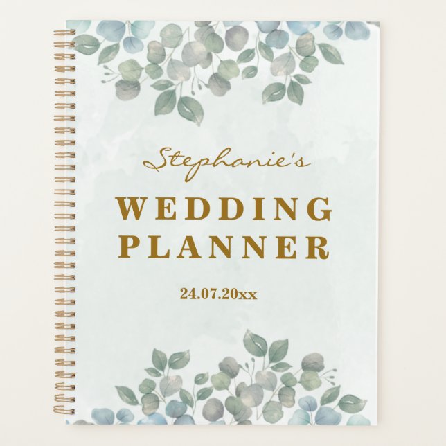 Agenda eucalyptus sage green watecoler (Frente)
