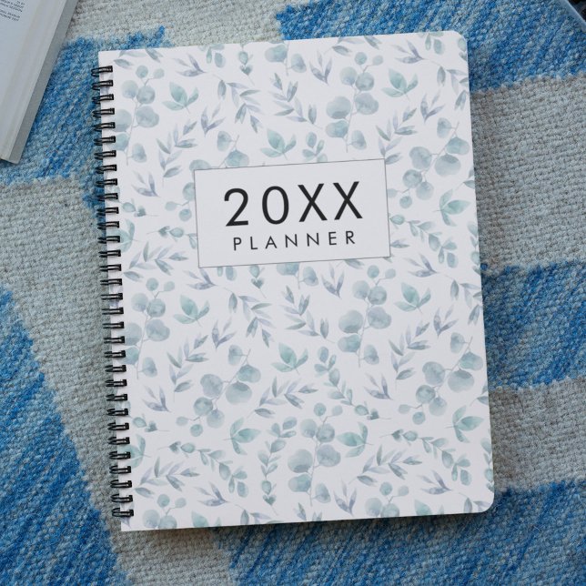 Agenda Eucalyptus watercolor semanal e mensalmente 2022 (Criador carregado)