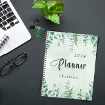 Agenda Eucalyptus woodland ferns greenery 2023<br><div class="desc">Green watercolored background.  Decorated with eucalyptus greenery and woodland ferns.   Add a year and your name.</div>