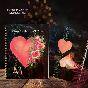 Agenda Evento Floral de Coração Cor-de-Água Rosa