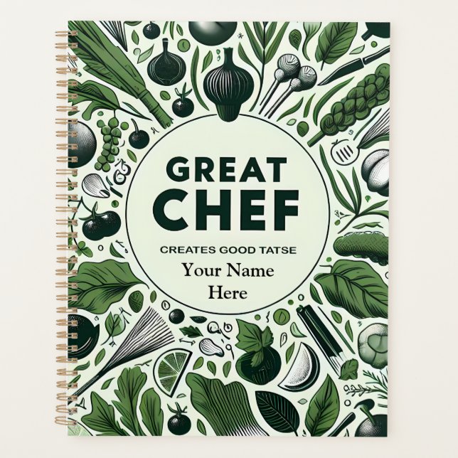 Agenda Excelente de Tipografia de Chef Vibrgie Design (Frente)