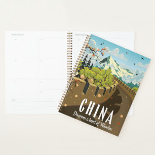 Agenda Excelente muro do poster de viagens da China